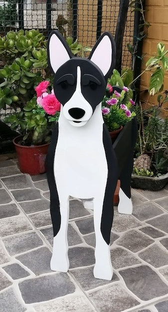 Basenji Dog Planter - Wooden Animal Plant Box - DIY Kit - Realistic Dog Garden Plant Holder
