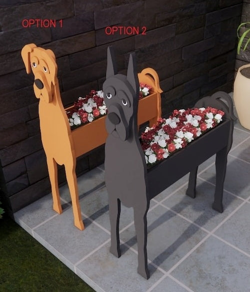 Great Dane Dog Planter - Wooden Plant Box - DIY Kit - Realistic Dog Garden Plant Holder