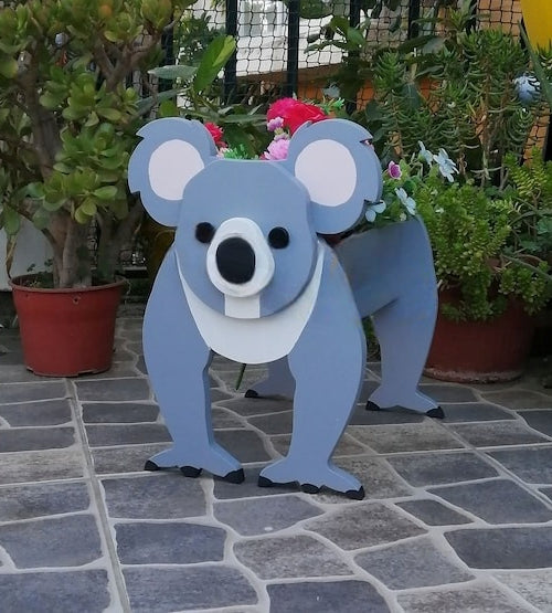 Koala Bear Planter - Wooden Planter Box - DIY Kit - Realistic Animal Garden Plant Holder