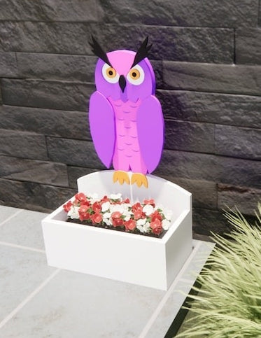 Owl Planter - Wooden Planter Box - DIY Kit - Realistic Animal Garden Plant Holder