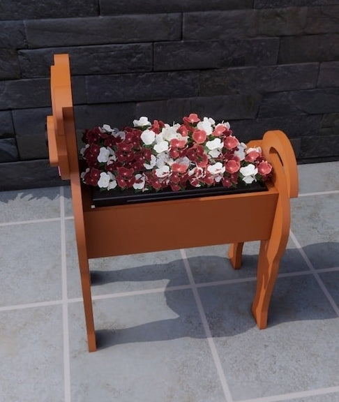 Staffordshire Bull Terrier Dog Planter - Wooden Planter Box - DIY Kit - Realistic Dog Garden Plant Holder