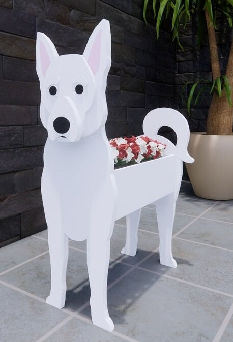 Swiss Shepherd Dog Planter - Wooden Planter Box - DIY Kit - Realistic Dog Garden Plant Holder