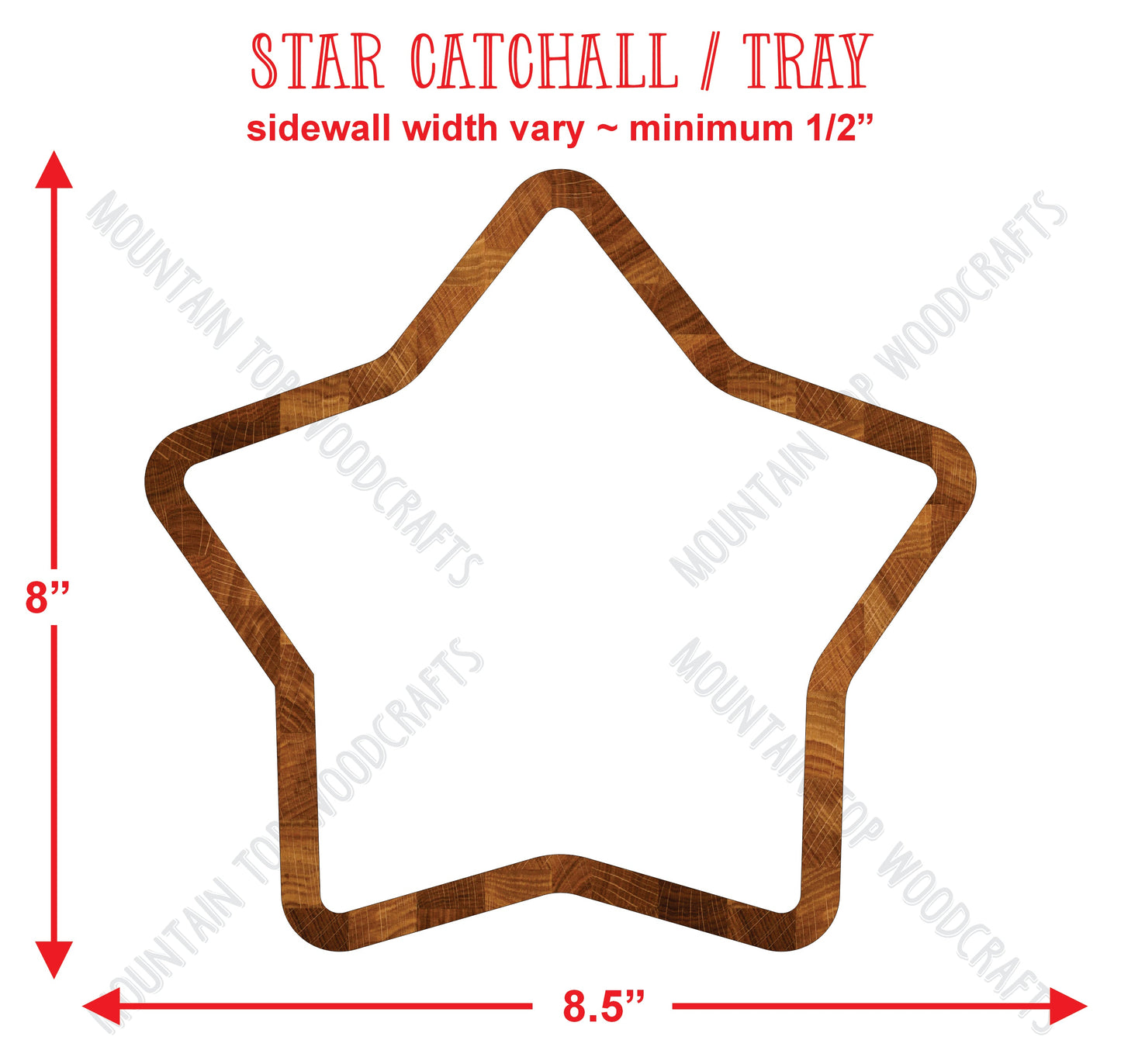 Star Plate CatchAll Tray ~ Acrylic Inlay Router Template Plexiglass Woodworking Guide