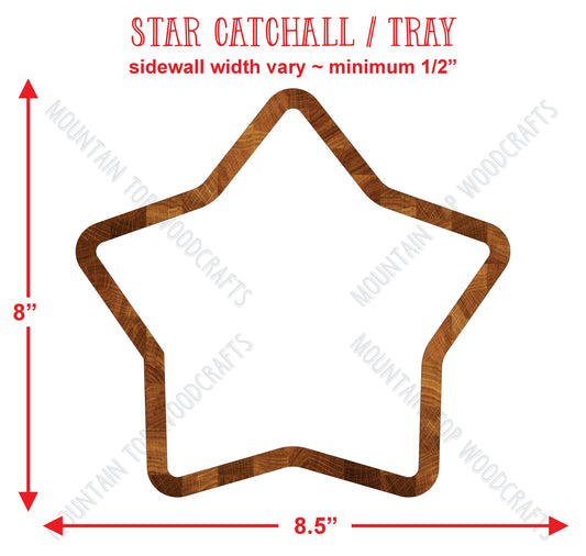 Star Plate CatchAll Tray ~ Acrylic Inlay Router Template Plexiglass Woodworking Guide