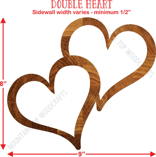 Double Heart Tray ~ Acrylic Inlay Router Template Plexiglass Woodworking Guide