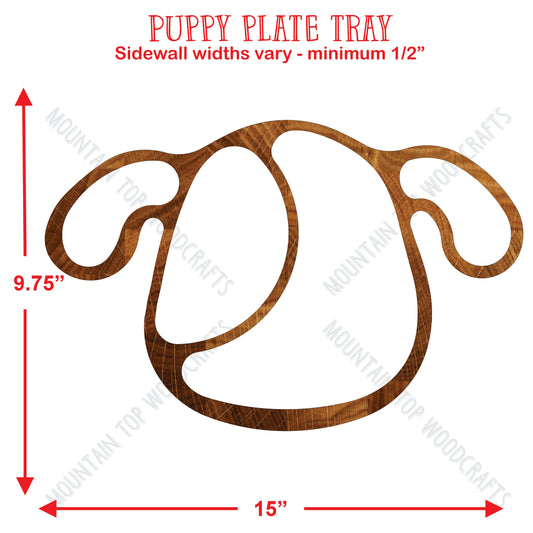 Puppy Dog Plate Tray ~ Acrylic Inlay Router Template Plexiglass Woodworking Guide