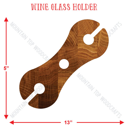 Wine Glass Tray 1 ~ Acrylic Inlay Router Template Plexiglass Woodworking Guide