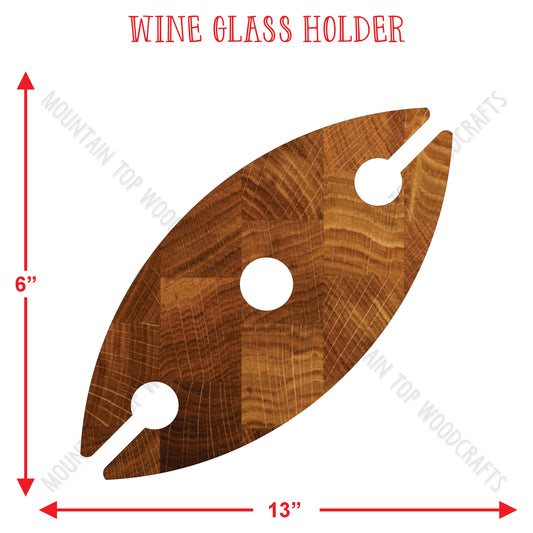 Wine Glass Tray 2 ~ Acrylic Inlay Router Template Plexiglass Woodworking Guide