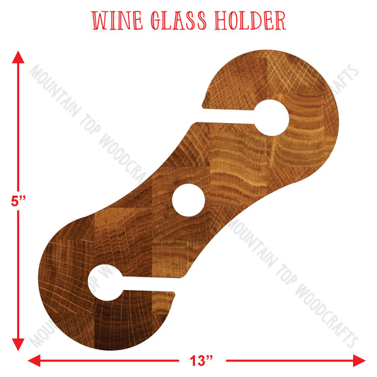 Wine Glass Tray 3 ~ Acrylic Inlay Router Template Plexiglass Woodworking Guide