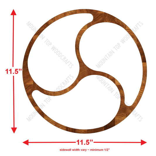 Triple Swirl Plate Tray ~ Acrylic Inlay Router Template Plexiglass Woodworking Guide