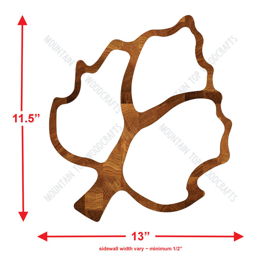 Autumn Leaf Plate Tray 1 ~ Acrylic Inlay Wood Router Template Plexiglass Woodworking Guide