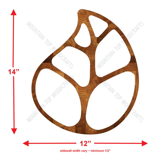 Autumn Leaf Plate Tray 2 ~ Acrylic Inlay Wood Router Template Plexiglass Woodworking Guide