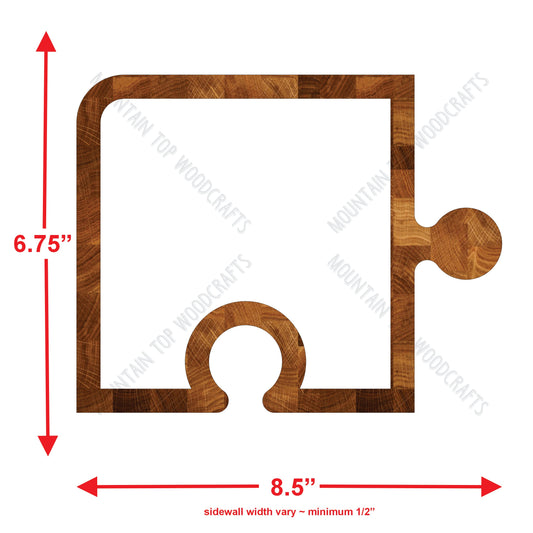 Puzzle Piece Autism Connecting Plate Tray ~ Acrylic Inlay Router Template Plexiglass Woodworking Guide
