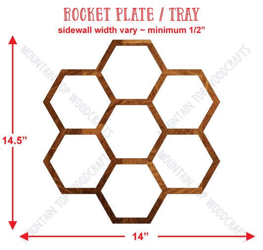 Honeycomb Plate Tray ~ Acrylic Inlay Wood Router Template Plexiglass Woodworking Guide