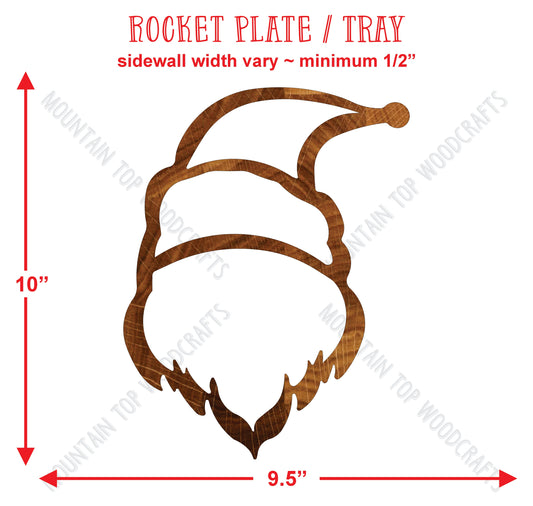 Santa Claus Christmas Plate Tray ~ Acrylic Inlay Wood Router Template Plexiglass Woodworking Guide