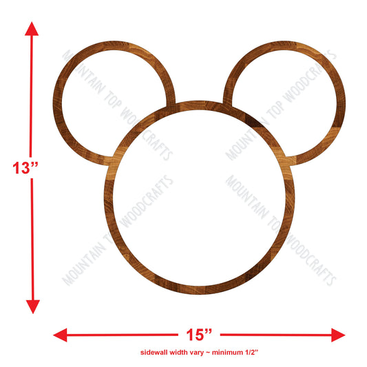 Mickey Mouse Plate Tray ~ Acrylic Inlay Router Template Plexiglass Woodworking Guide