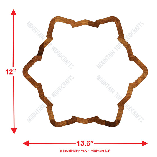 Snowflake CatchAll Plate Tray ~ Acrylic Inlay Wood Router Template Plexiglass Woodworking Guide