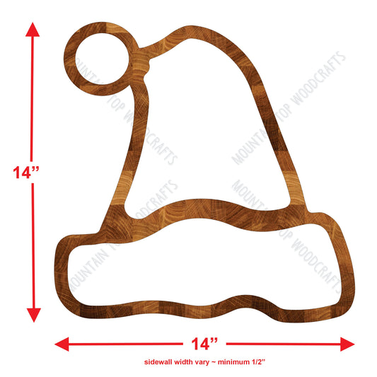 Santa Hat Holiday Plate Tray 2 ~ Acrylic Inlay Wood Router Template Plexiglass Woodworking Guide Christmas