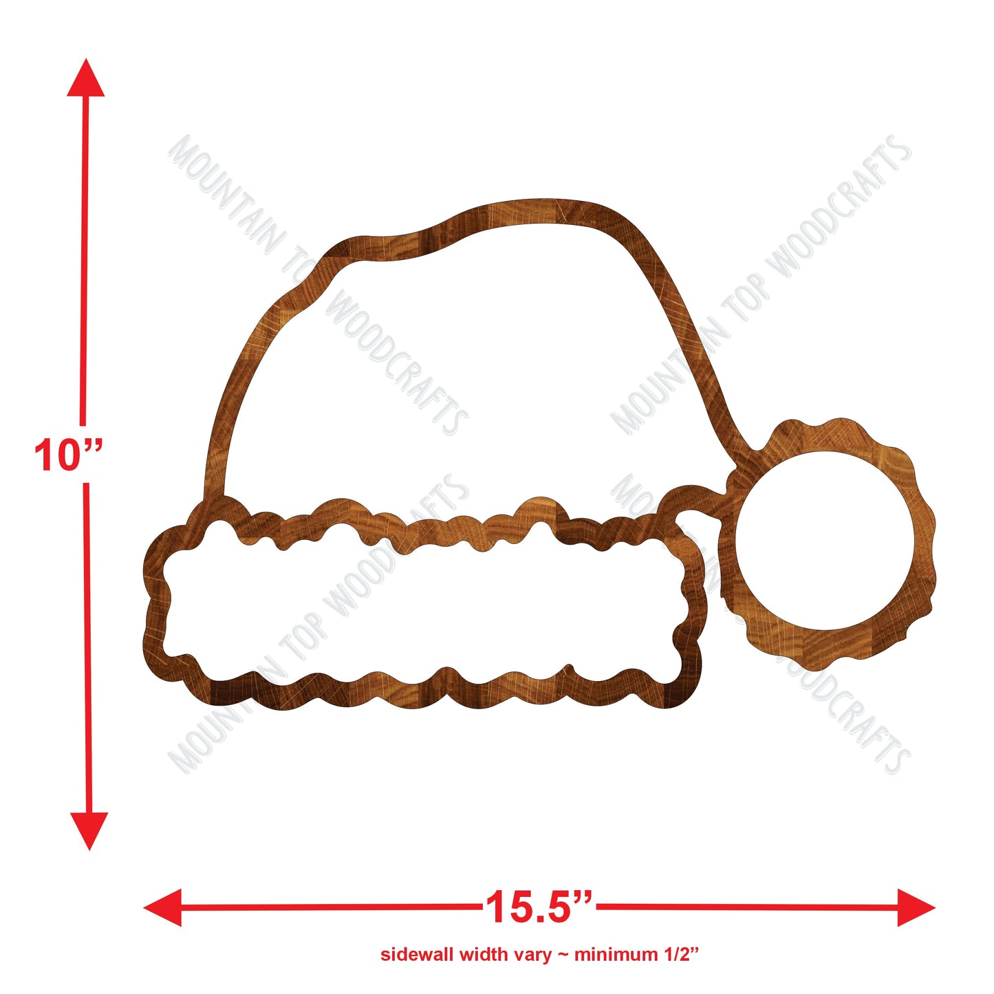 Santa Hat Holiday Plate Tray 1 ~ Acrylic Inlay Wood Router Template Plexiglass Woodworking Guide