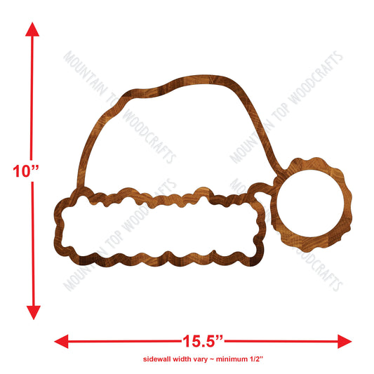 Santa Hat Holiday Plate Tray 1 ~ Acrylic Inlay Wood Router Template Plexiglass Woodworking Guide