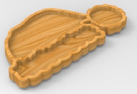 Santa Hat Holiday Plate Tray 1 ~ Acrylic Inlay Wood Router Template Plexiglass Woodworking Guide