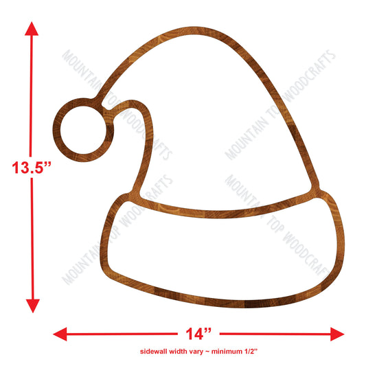 Santa Hat Holiday Plate Tray 3 ~ Acrylic Inlay Wood Router Template Plexiglass Woodworking Guide