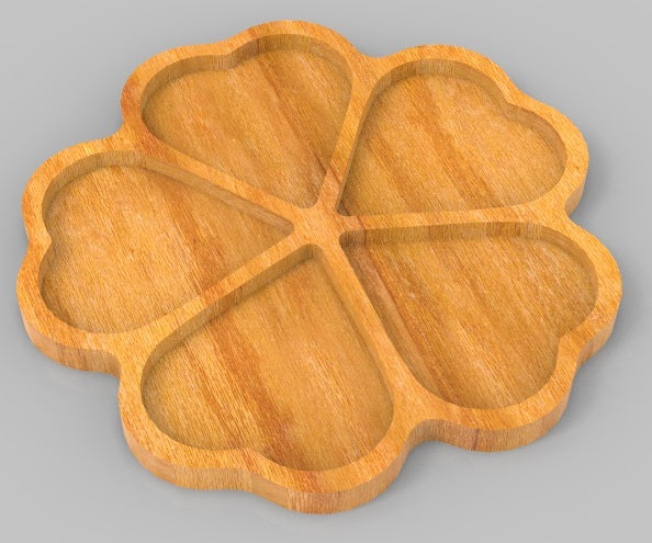 Heart 5 Section Tray ~ Acrylic Inlay Wood Router Template Plexiglass Woodworking Guide