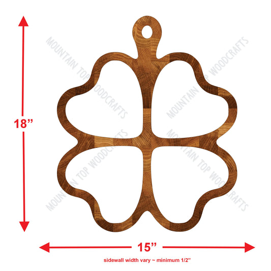 Shamrock Hanger Tray Platter ~ Acrylic Inlay Wood Router Template Plexiglass Woodworking Guide