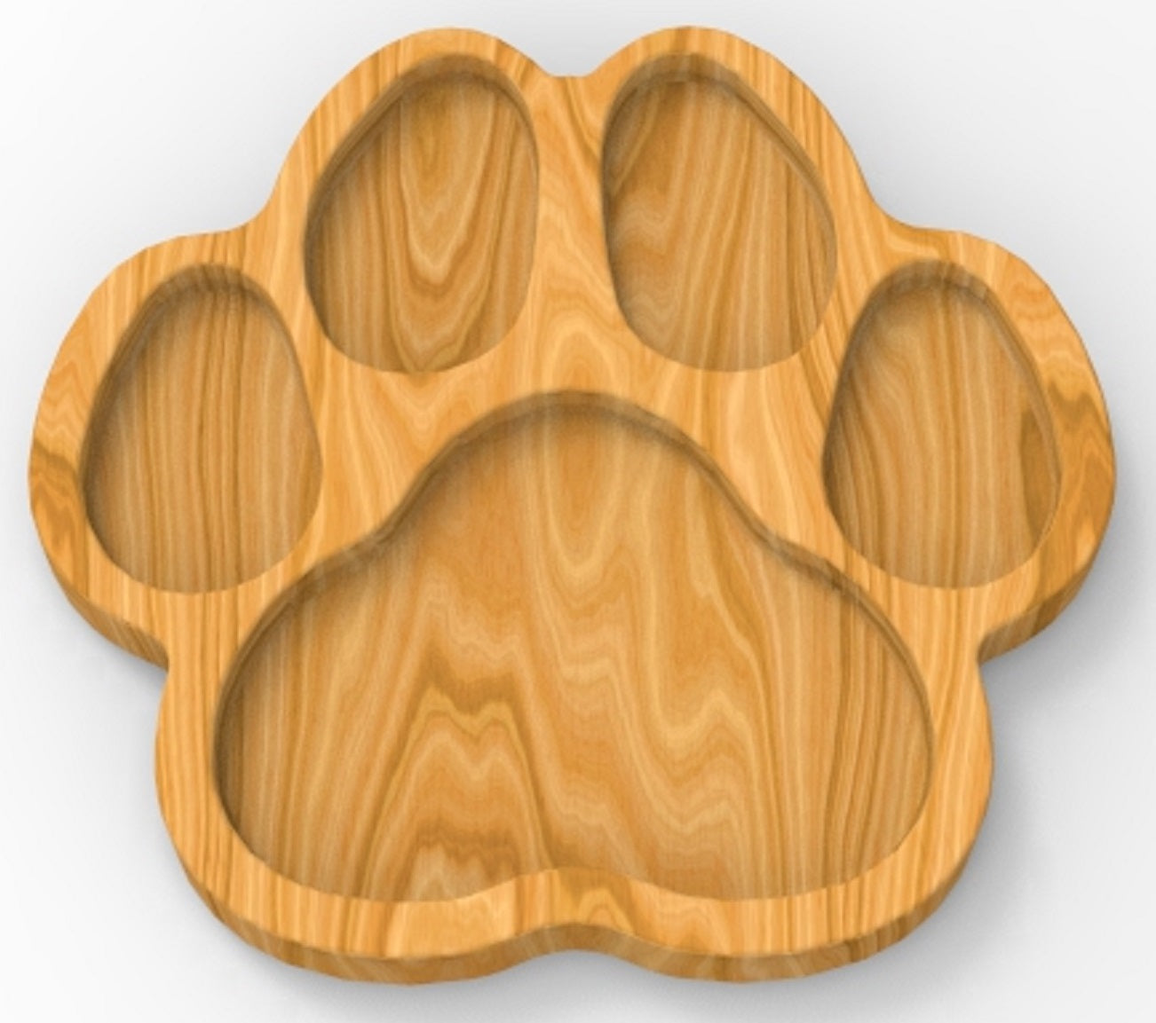 Paw Print Tray 1 ~ Acrylic Inlay Wood Router Template Plexiglass Woodworking Guide