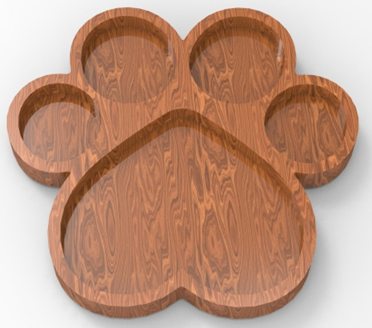 Paw Print Rounded Tray ~ Acrylic Inlay Wood Router Template Plexiglass Woodworking Guide