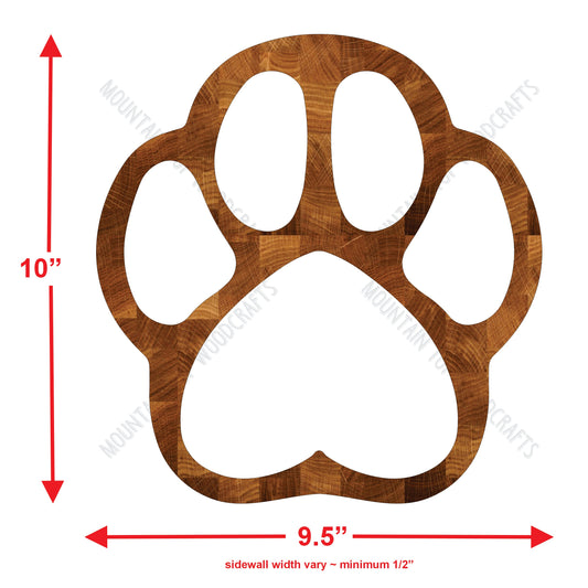 Paw Print Tray 2 ~ Acrylic Inlay Wood Router Template Plexiglass Woodworking Guide