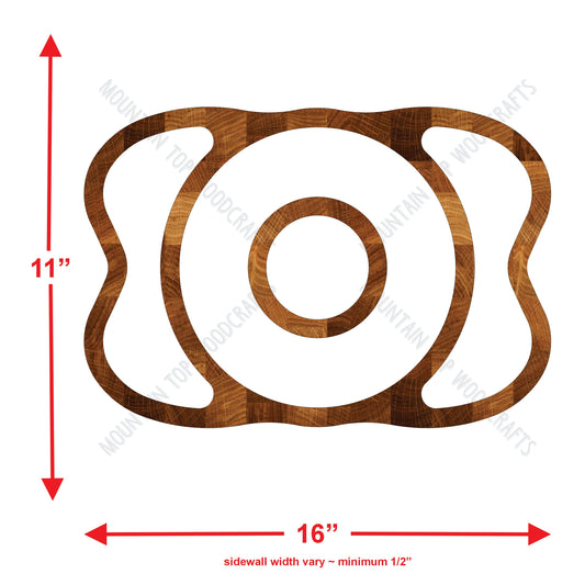 Curvy Large Tray ~ Acrylic Inlay Wood Router Template Plexiglass Woodworking Guide
