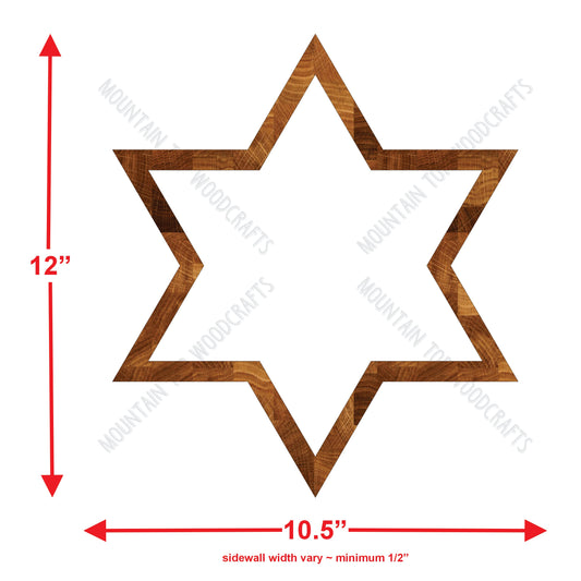 Star 6 Point Section Tray ~ Acrylic Inlay Wood Router Template Plexiglass Woodworking Guide