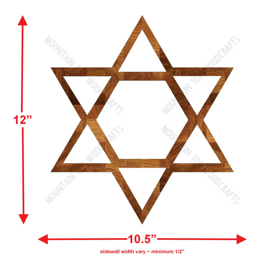 Star 6 Point Tray ~ Acrylic Inlay Wood Router Template Plexiglass Woodworking Guide