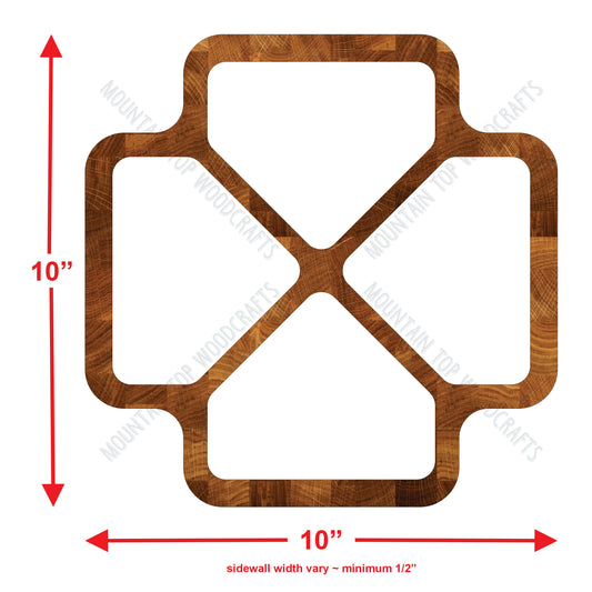 4 Square Tray Plate ~ Acrylic Inlay Wood Router Template Plexiglass Woodworking Guide