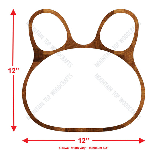 Bunny Plate Tray ~ Acrylic Inlay Wood Router Template Plexiglass Woodworking Guide