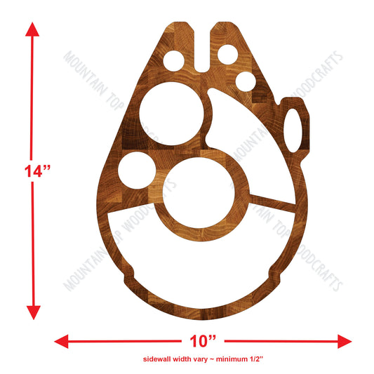Star Trek Plate Tray ~ Acrylic Inlay Wood Router Template Plexiglass Woodworking Guide