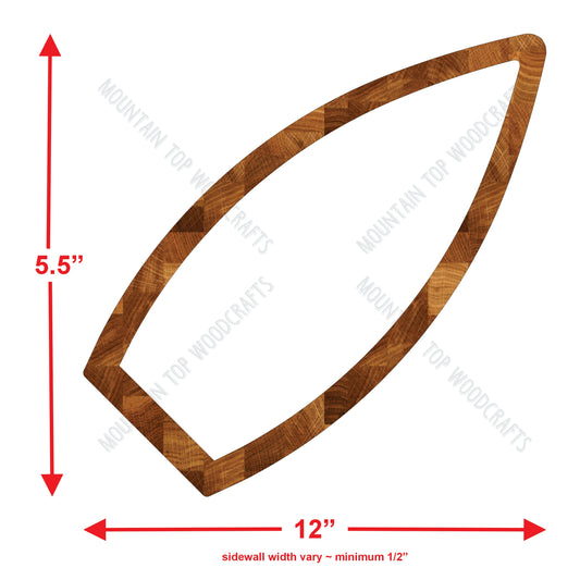 Sushi Single Section Tray ~ Acrylic Inlay Wood Router Template Plexiglass Woodworking Guide