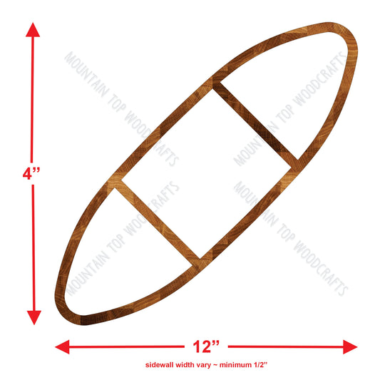 Sushi Boat 3 Section Tray ~ Acrylic Inlay Wood Router Template Plexiglass Woodworking Guide