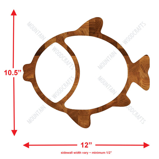 Fish Tray Plate ~ Acrylic Inlay Wood Router Template Plexiglass Woodworking Guide