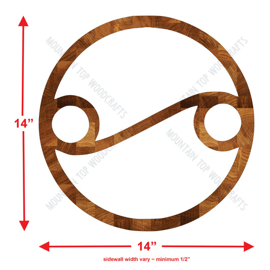 Round 4 Section Tray ~ Acrylic Inlay Wood Router Template Plexiglass Woodworking Guide