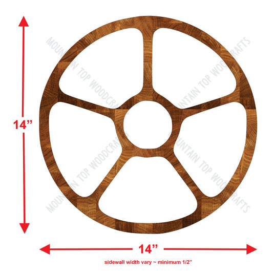 Circle 6 Section Tray Wagon Wheel ~ Acrylic Inlay Wood Router Template Plexiglass Woodworking Guide