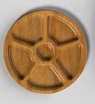 Circle 6 Section Tray Wagon Wheel ~ Acrylic Inlay Wood Router Template Plexiglass Woodworking Guide