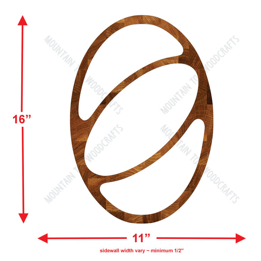 Oval Large 3 Section Rounded Tray ~ Acrylic Inlay Wood Router Template Plexiglass Woodworking Guide