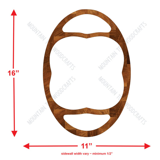 Oval Large 3 Section Center Tray ~ Acrylic Inlay Wood Router Template Plexiglass Woodworking Guide