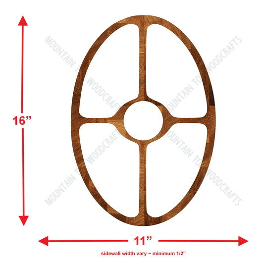 Oval Large 5 Section Tray ~ Acrylic Inlay Wood Router Template Plexiglass Woodworking Guide