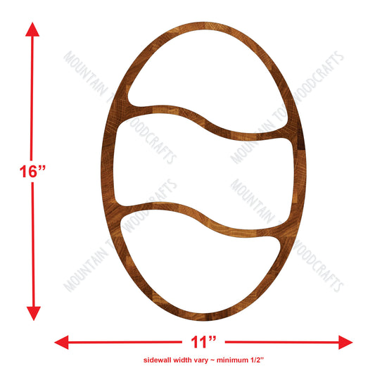 Oval Large 3 Section Wave Tray ~ Acrylic Inlay Wood Router Template Plexiglass Woodworking Guide