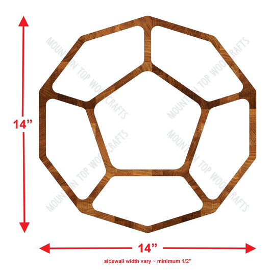 10 Sided Decagon Tray Plate ~ Acrylic Inlay Wood Router Template Plexiglass Woodworking Guide