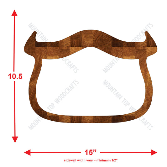 Bull Steak Plate ~ Acrylic Inlay Wood Router Template Plexiglass Woodworking Guide