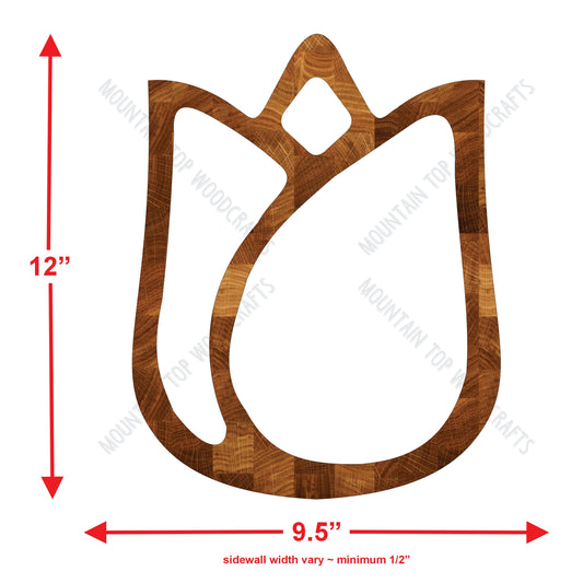 Tulip Flower Plate Tray ~ Acrylic Inlay Wood Router Template Plexiglass Woodworking Guide